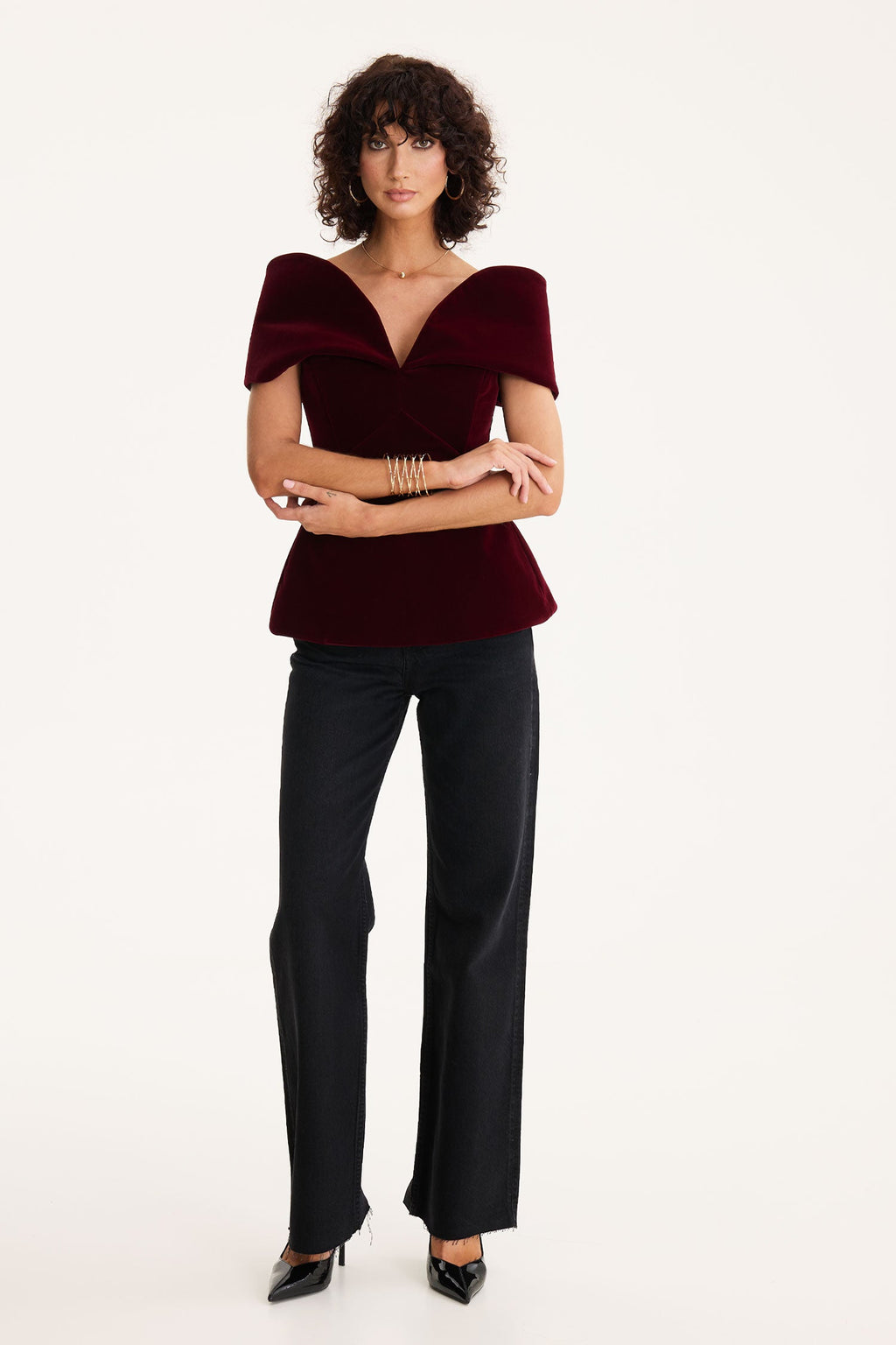 Burgundy Velvet Top